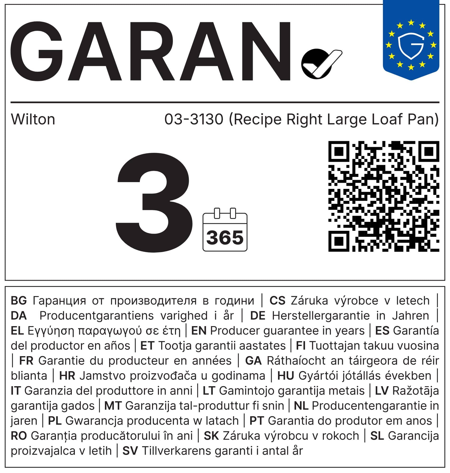 EU GARAN-Label Wilton 03-3130