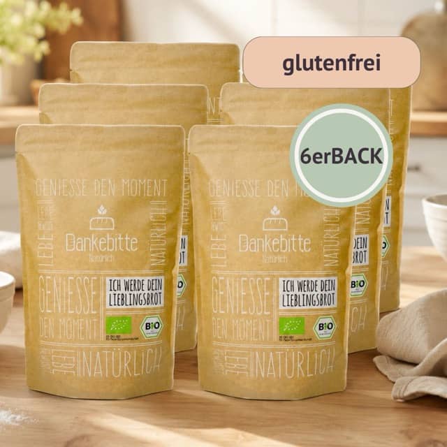 6erBACK glutenfrei Dankebitte 6erBACK glutenfreie Bio-Brotbackmischungen