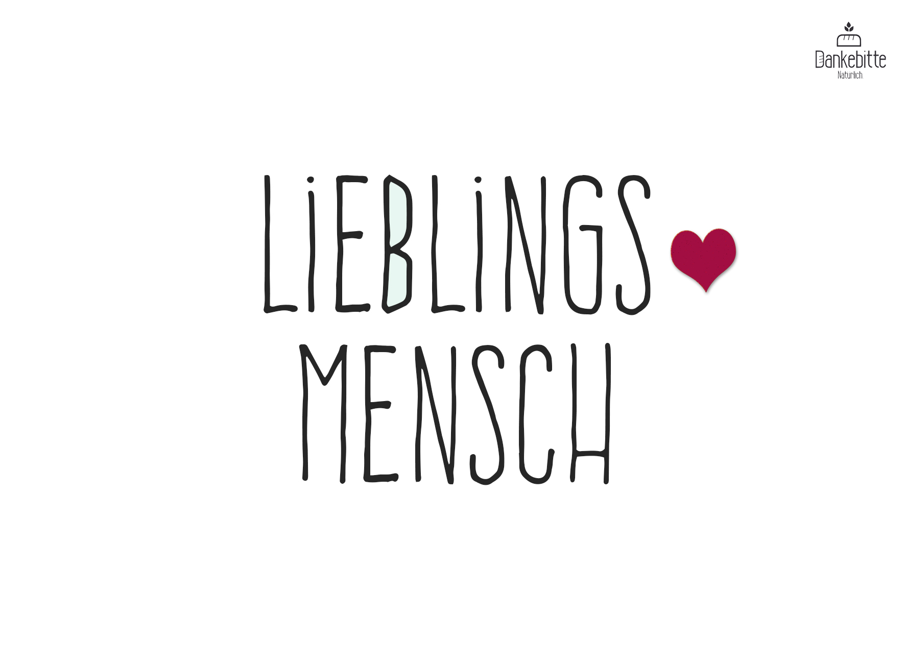 LIEBLINGSMENSCH Dankebitte Postkarten mit Sprüchen...