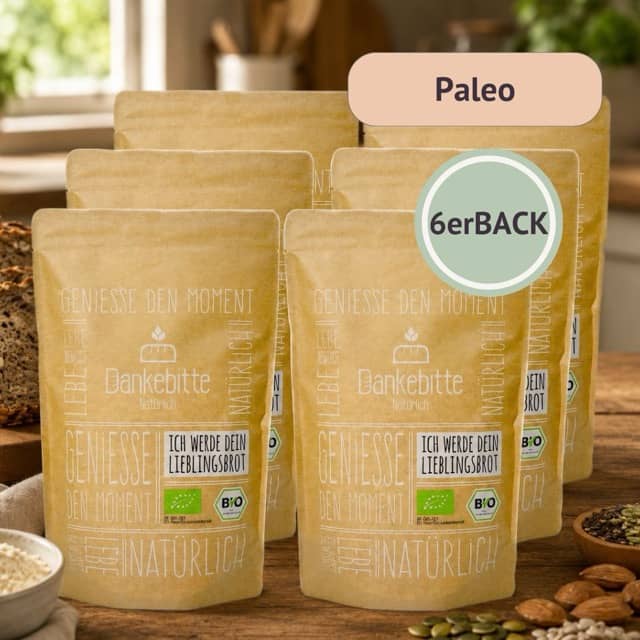 6erBACK Paleo Dankebitte 6erBACK Paleobrot glutenfrei mit Nüssen, Saaten