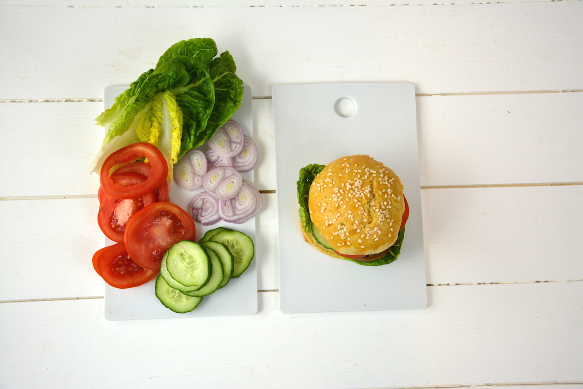 Glutenfreie-Burger-Buns-Backmischung4 glutenfreie Backmischung Burger Brötchen, Burger Brötchen selber machen