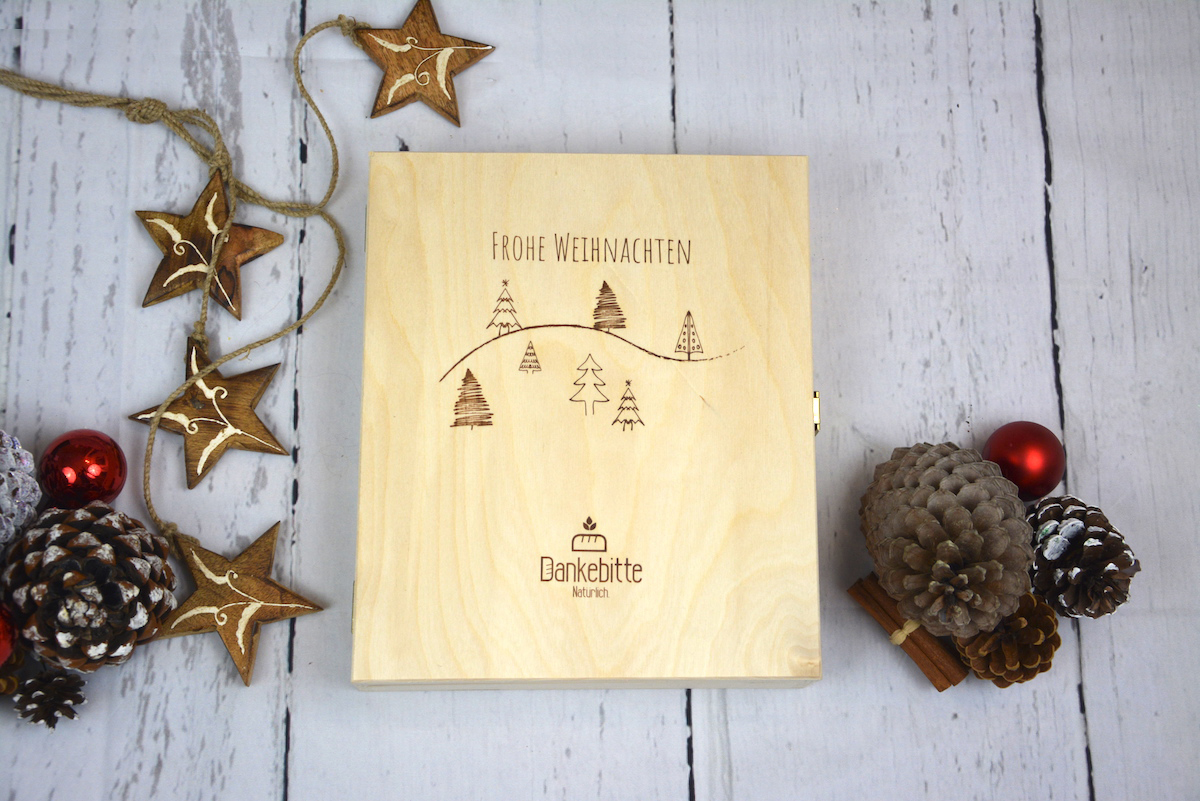 Holzkiste-Frohe-Weihnachten-2 Dankebitte Holzkiste "Frohe Weihnachten"Weihnachtsgeschenkbox "groß"