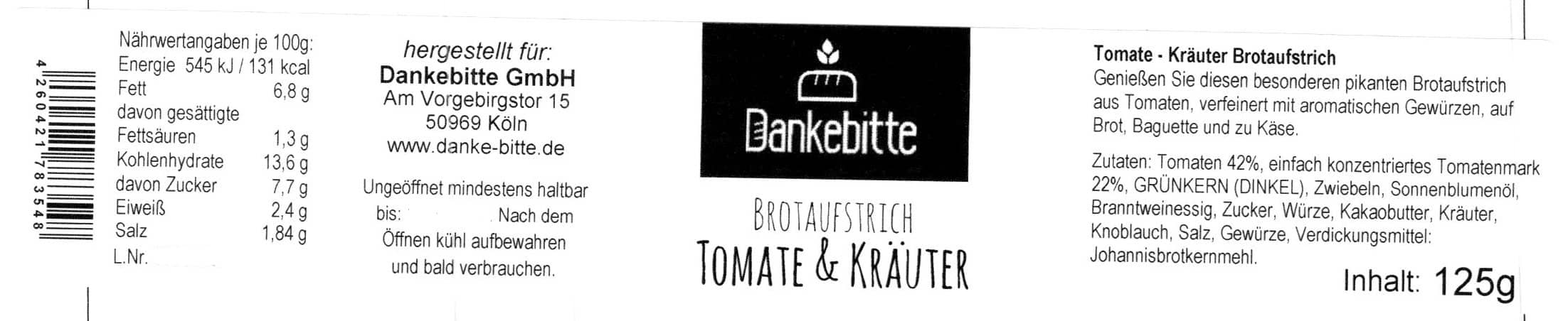 Brotaufstrich - Tomate & Kräuter ala Toscana