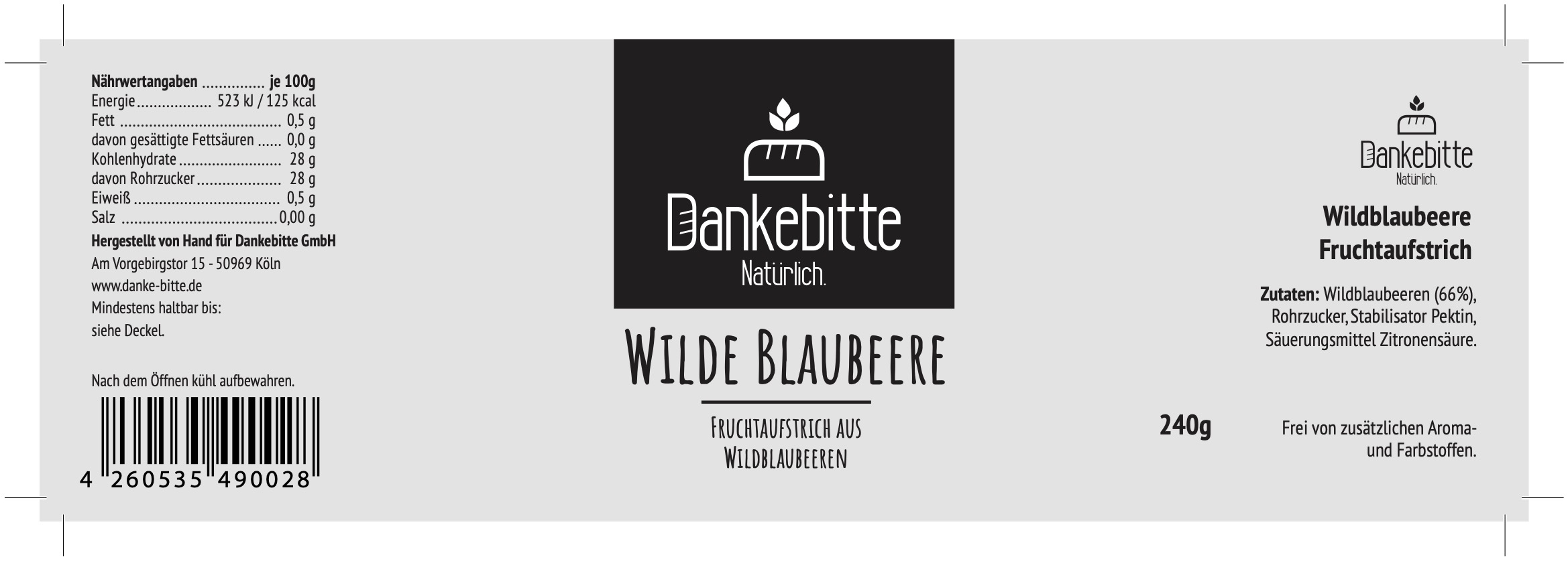 Dankebitte-Fruchtaufstrich-Wildblaubeere Fruchtaufstrich Marmelade Wilde Heidelbeere