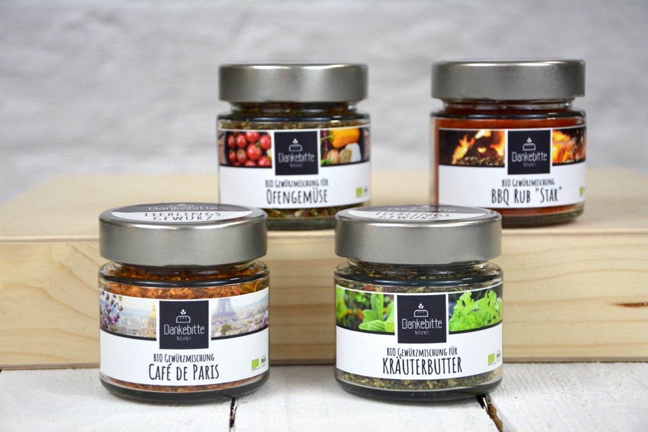 Gewu-rzmischung-Grillset7 Gewürzmischung Grillset für Marinade BBQ Rub Star Magic Dust Trockenmarinade Kräuterbutter