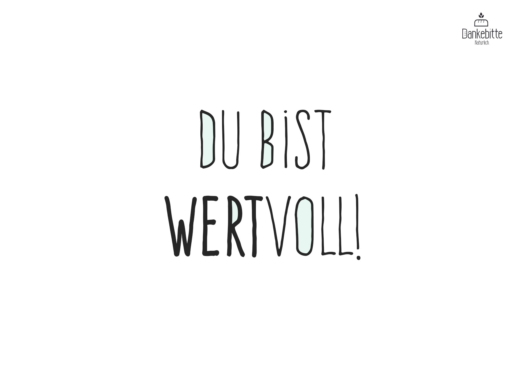 dubistwertvoll Dankebitte Postkarten mit Sprüchen...