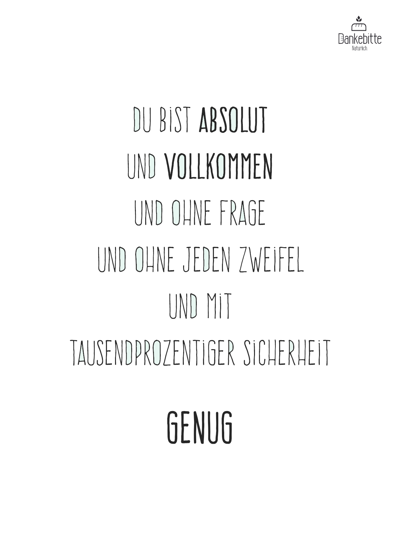genug Dankebitte Postkarten mit Sprüchen...