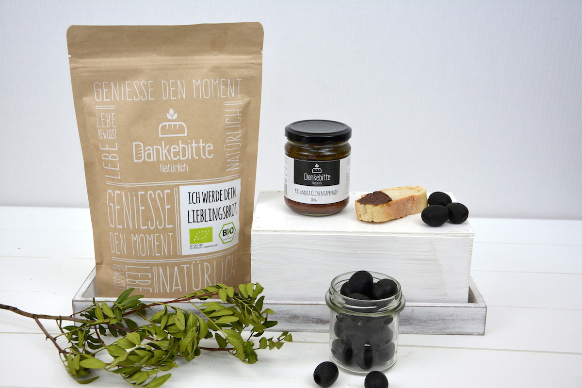 Geschenkset Brotbackmischung würzig Olive