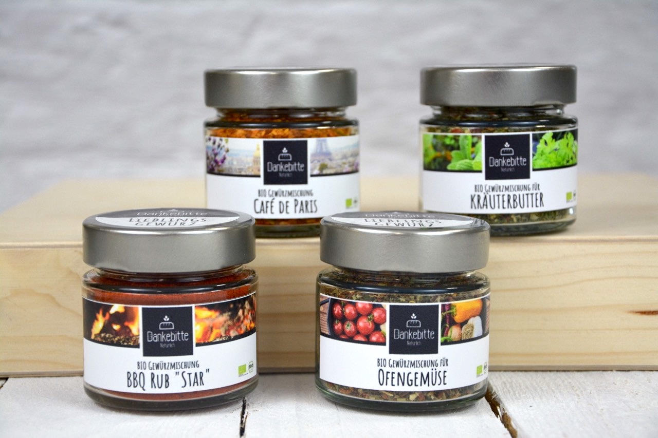 Gewu-rzmischung-Grillset6 Gewürzmischung Grillset für Marinade BBQ Rub Star Magic Dust Trockenmarinade Kräuterbutter