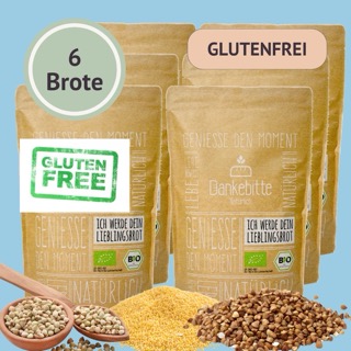 GLUTENFREIES LieblingsBROT Set - 6 verschiedene glutenfreie Topseller GLUTENFREIES LieblingsBROT Set - 6 verschiedene glutenfreie Topseller