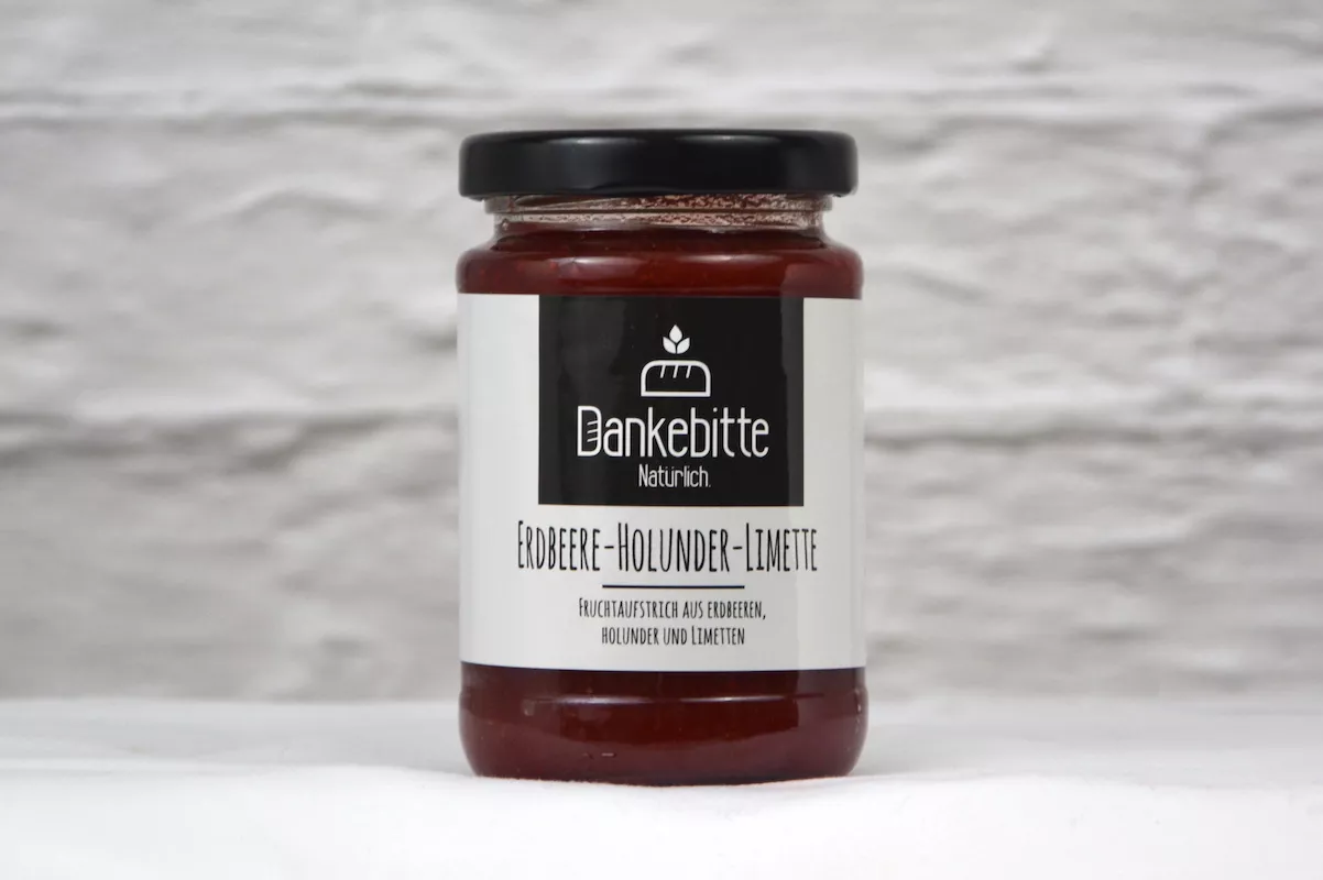 Dankebitte-Fruchtaufstrich-Erdbeer-Holunder-Limette-1pNcrLpYFQPSHC Dankebitte Fruchtaufstrich Erdbeere Holunder Limette