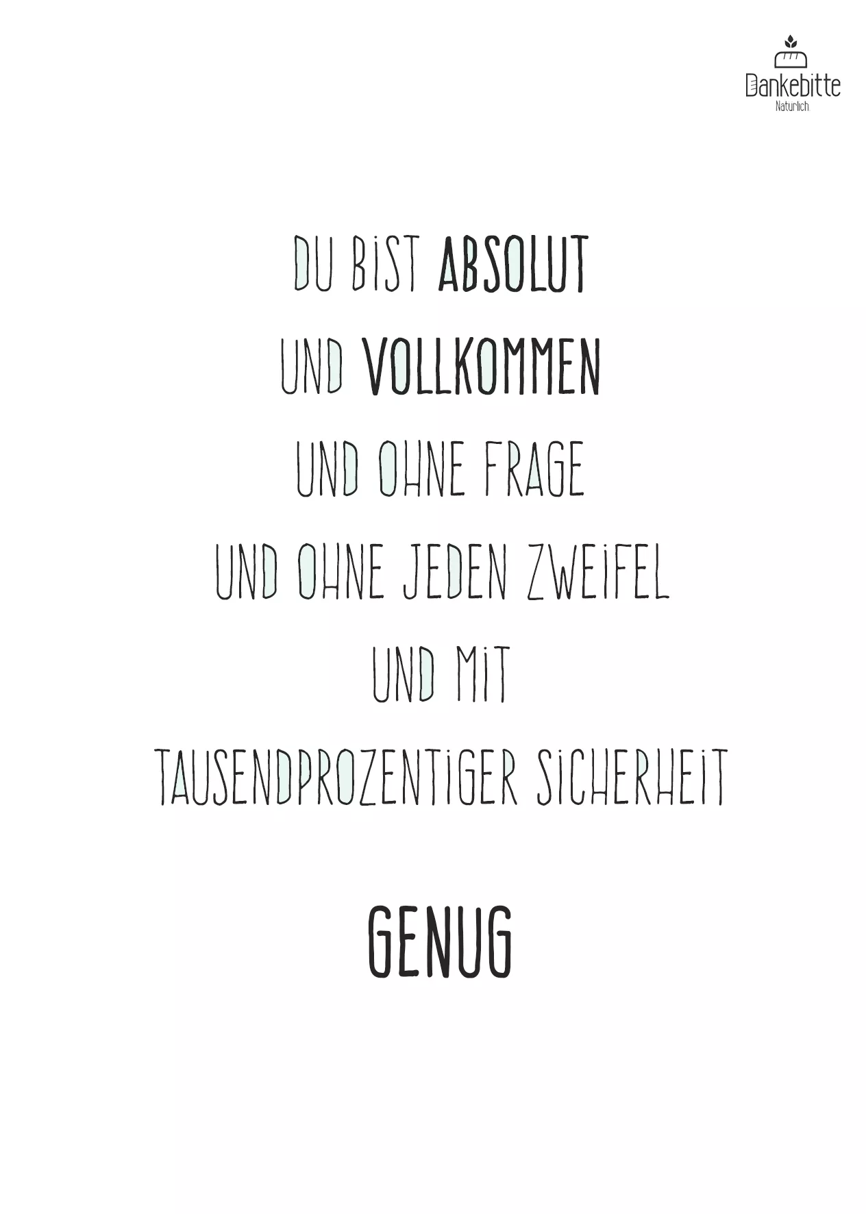 genug Dankebitte Postkarten mit Sprüchen...