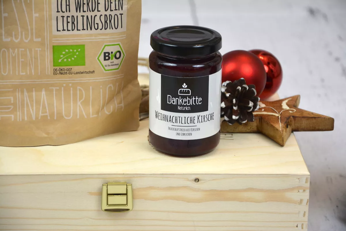 Dankebitte Holzkiste "Frohe Weihnachten" Weihnachtsgeschenkbox "klein"